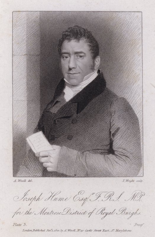 Joseph Hume, İskoç doktor, politikacı ve radikal milletvekili (gravür) by Abraham (after) Wivell