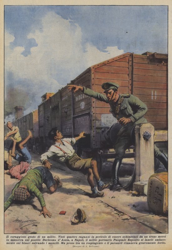 Bir askerin cesur hareketi by Achille Beltrame