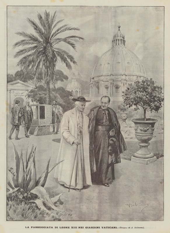Vatikan Bahçelerinde Leo XIII Yürüyüşü by Achille Beltrame