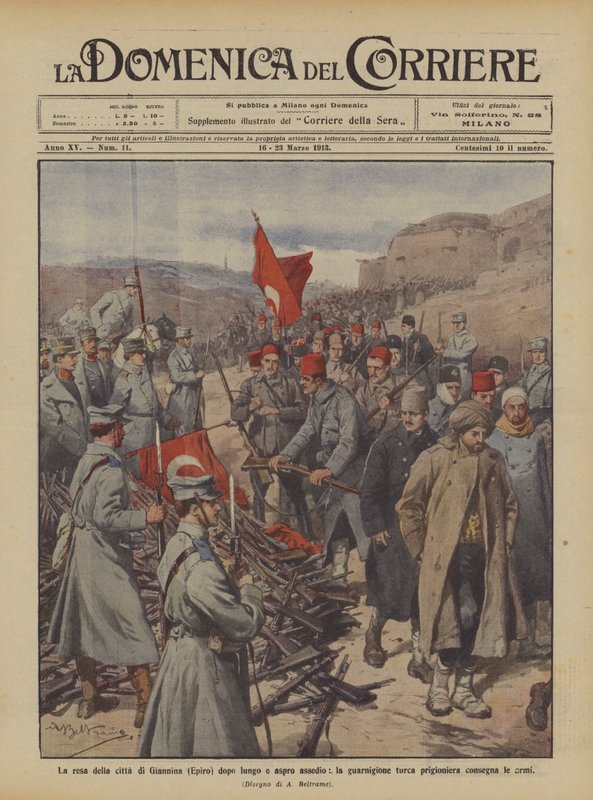 Yanya şehrinin (Epirus) uzun ve sert bir kuşatmadan sonra teslim olması, Türk garnizonu mu? by Achille Beltrame