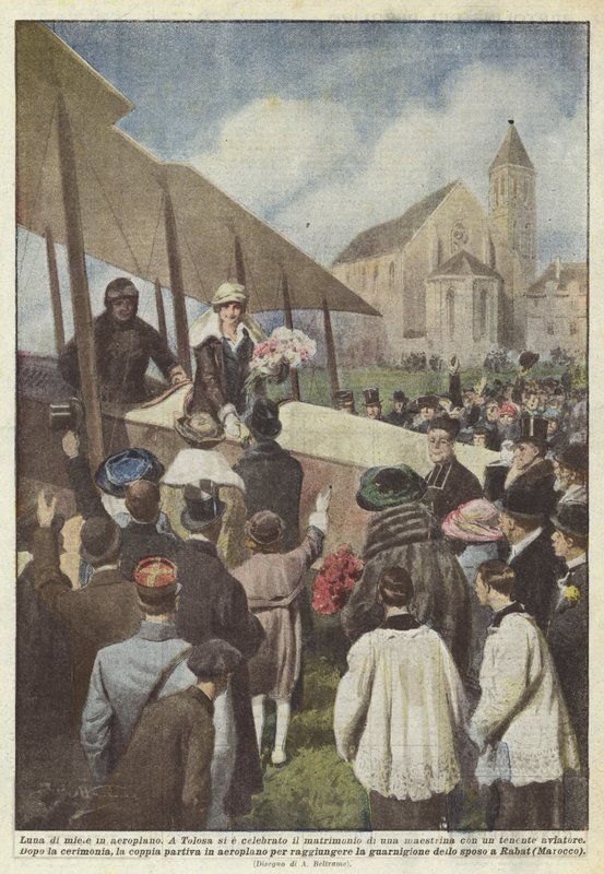 uçakta balayı by Achille Beltrame