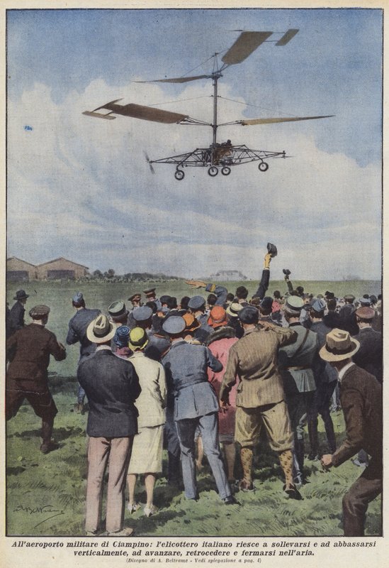 Ciampino askeri havaalanında, İtalyan helikopteri yükselmeyi ve alçalmayı başarıyor mu? by Achille Beltrame