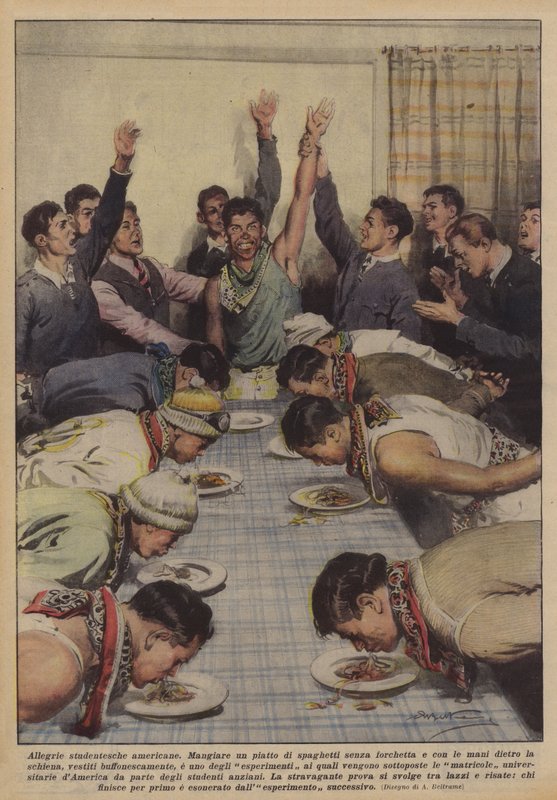 Amerikalı öğrenci alkışlar by Achille Beltrame