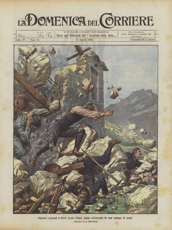 Dağcılar, çığ altında kalan bir dağ sığınağında şaşırdı ve yaralandı by Achille Beltrame
