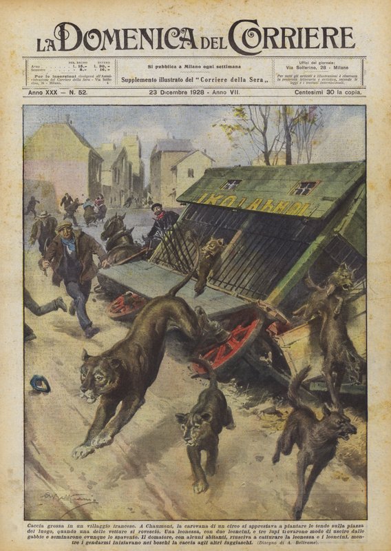Bir Fransız köyünde büyük oyun by Achille Beltrame