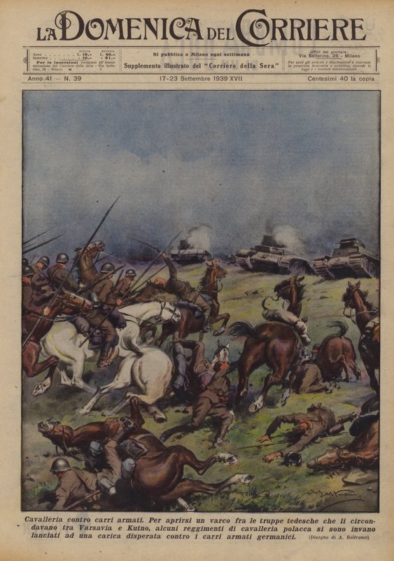 Tanklara karşı süvari by Achille Beltrame