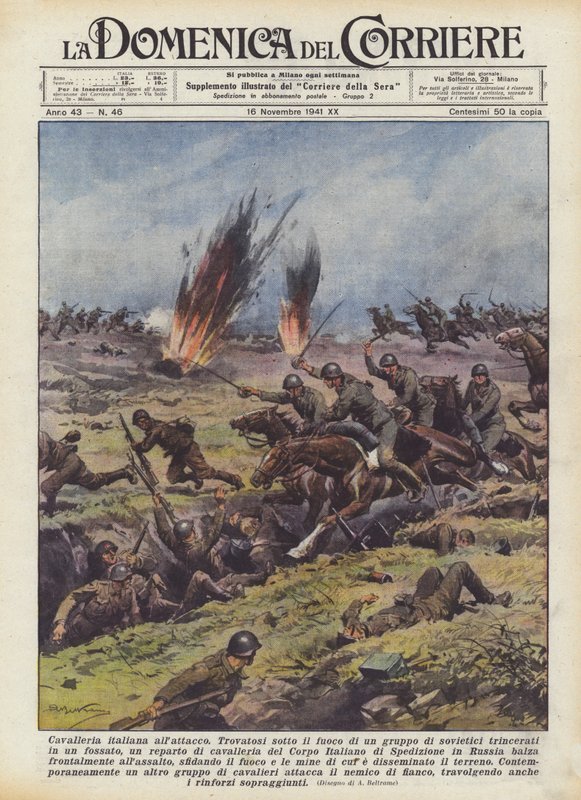 İtalyan süvari saldırıya geçti by Achille Beltrame