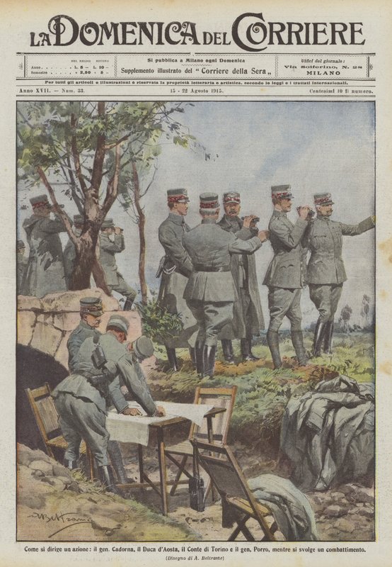 Bir eylemi nasıl yönetirsiniz, Gen Cadorna, Aosta Dükü, Turin Kontu ve Gen Porro? by Achille Beltrame