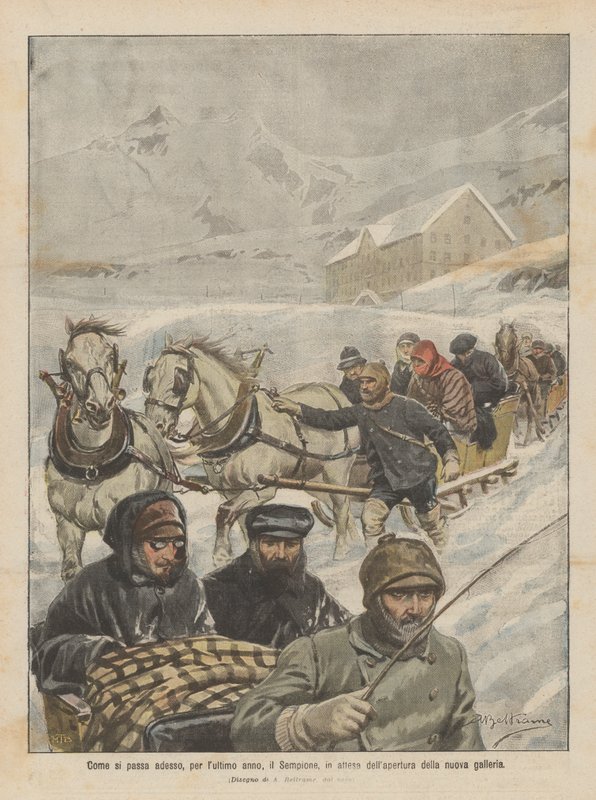 Şimdi geçerken, geçen yıl Simplon, yeni tünelin açılmasını bekliyor by Achille Beltrame