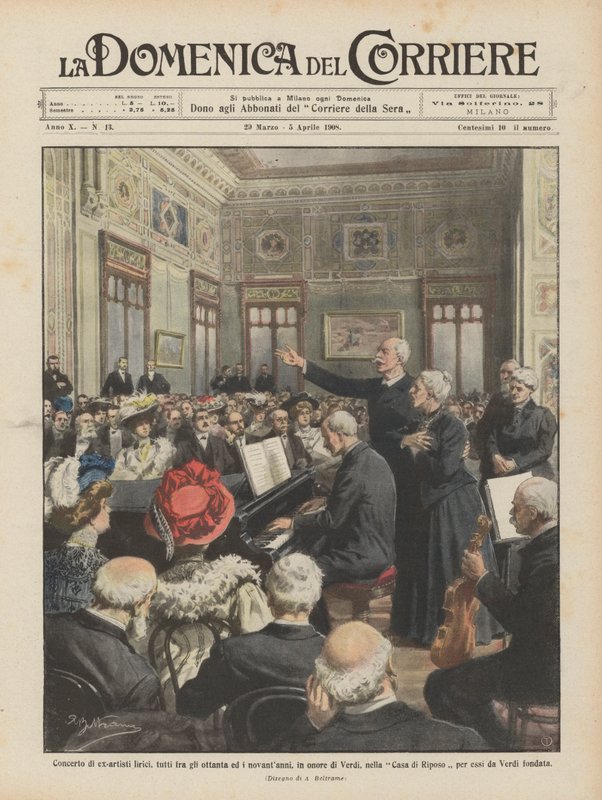 Yaşları seksen ile doksan arasında olan eski opera sanatçılarının Verdi