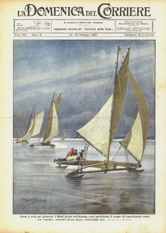 Buz üzerinde yelken yarışı by Achille Beltrame