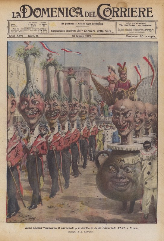 Karnavalın hala öfkelendiği yerde by Achille Beltrame