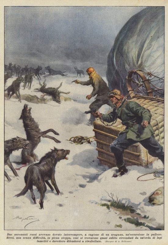 Bir kasırga nedeniyle, iki Rus havacı bir balondaki geziyi yarıda kesmek zorunda kaldı. by Achille Beltrame