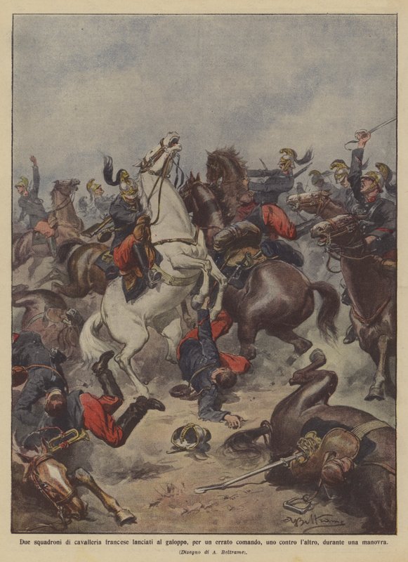 İki Fransız süvari filosu, yanlış bir komuta için dört nala koştu mu? by Achille Beltrame