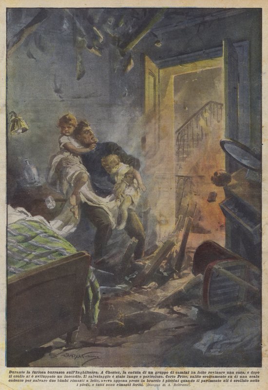 İngiltere üzerinde şiddetli fırtına sırasında by Achille Beltrame