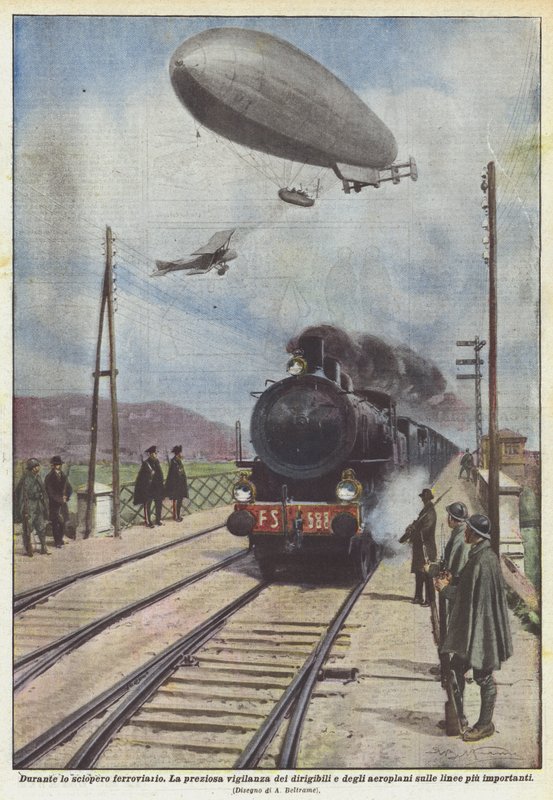 Tren grevi sırasında by Achille Beltrame
