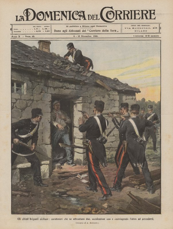 Son Sicilyalı haydutlar, iki yüz yüze, birini öldürüp zorlayan jandarma mı? by Achille Beltrame