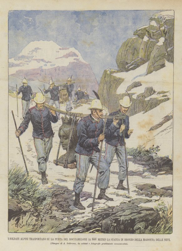 Alpin Askerleri Bronz Heykeli Taşıyor mu? by Achille Beltrame