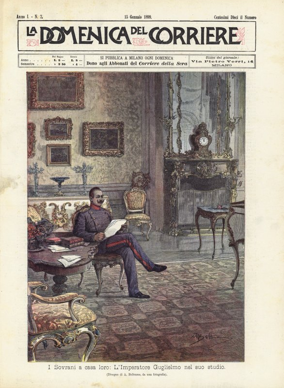 Egemenler evlerinde, İmparator William çalışma odasında by Achille Beltrame