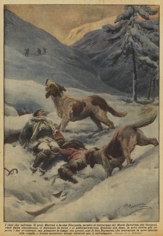 kurtaran köpekler by Achille Beltrame