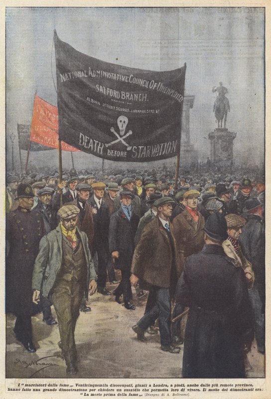 açlık yürüyüşçüleri by Achille Beltrame