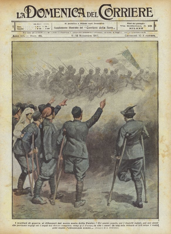 Vatanın kutsal topraklarının savunucularına savaşın sakatlanmışları by Achille Beltrame