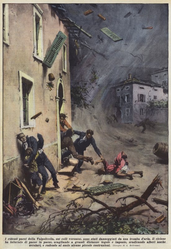 Veronese tepelerindeki şirin Valpolicella köyleri havalı kornayla hasar gördü. by Achille Beltrame
