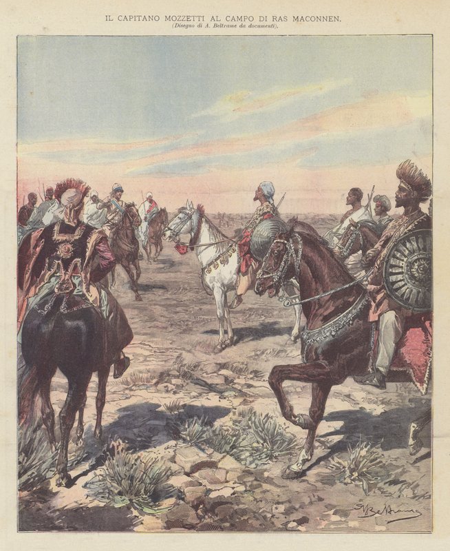 Kaptan Mozzetti Ras Maconnen Kampında by Achille Beltrame