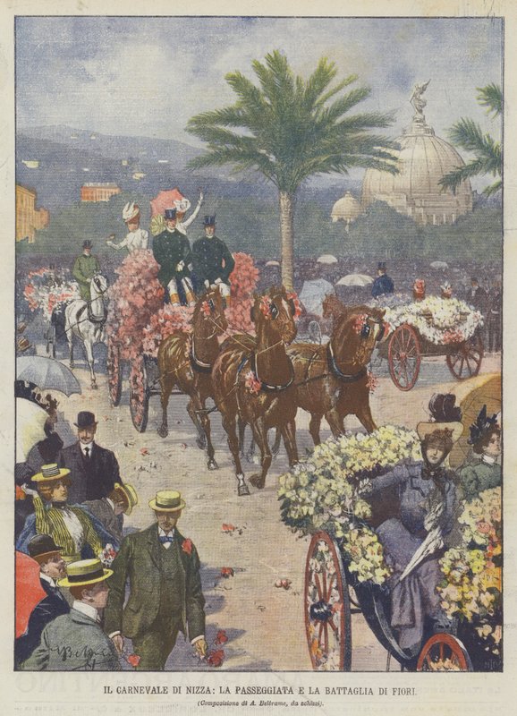 Güzel Karnaval, Yürüyüş ve Çiçeklerin Savaşı by Achille Beltrame