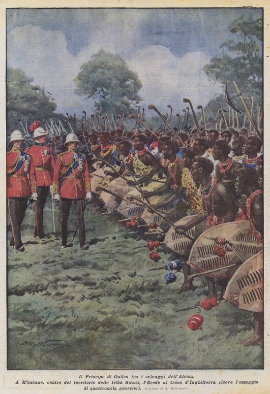 Afrika'nın vahşileri arasında Galler Prensi by Achille Beltrame