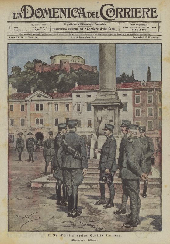 İtalya Kralı, İtalyan Gorizia'yı ziyaret etti by Achille Beltrame
