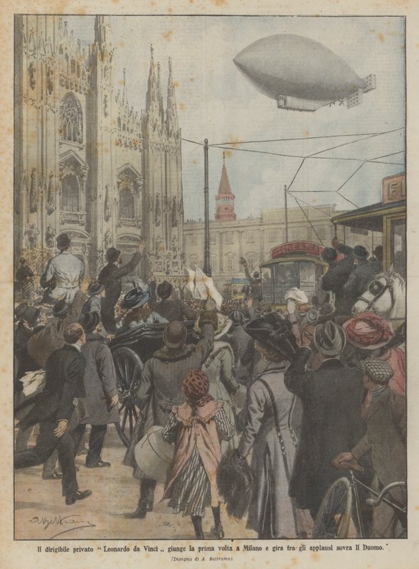 Özel zeplin Leonardo da Vinci ilk kez Milano