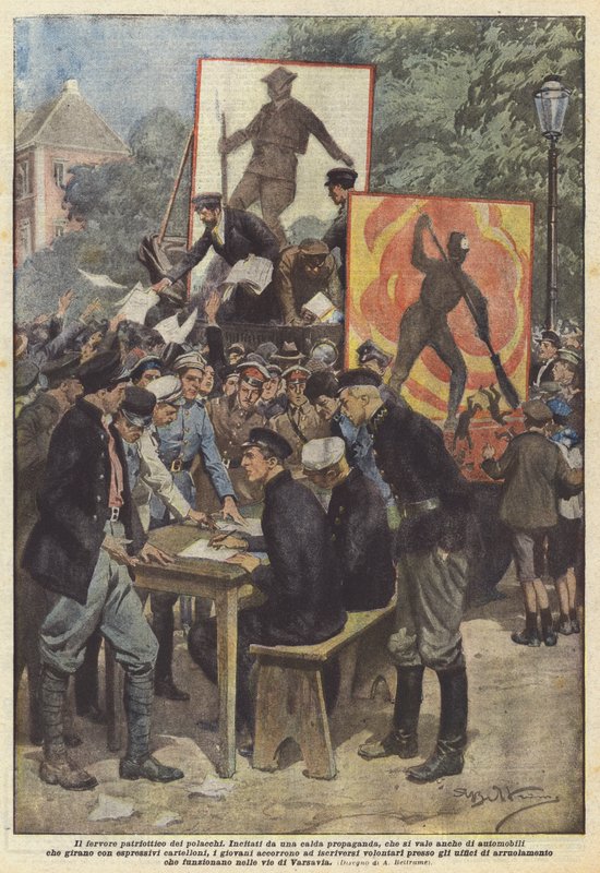 Polonyalıların vatansever coşkusu by Achille Beltrame