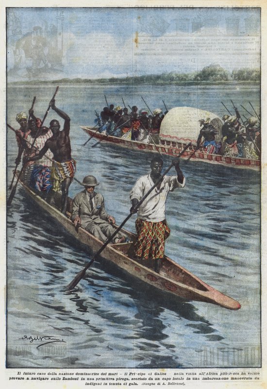 Egemen deniz ulusunun müstakbel başkanı Galler Prensi, Afrika ziyaretinde mi? by Achille Beltrame