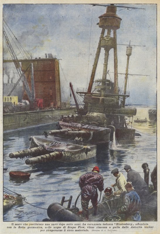 Yedi yıl sonra gemiyi geri getiren deniz by Achille Beltrame
