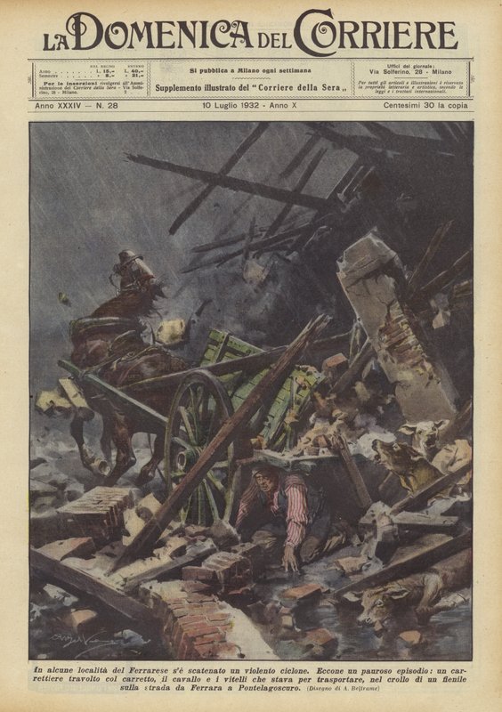 Ferrara bölgesinin bazı bölgelerinde şiddetli bir siklon serbest bırakıldı by Achille Beltrame