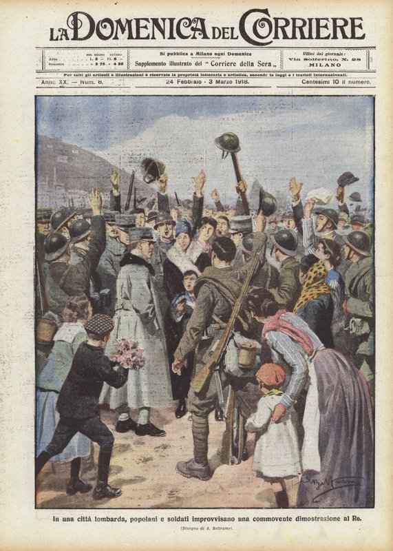 Bir Lombard şehrinde, halk ve askerler Kral