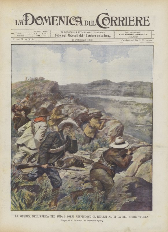Güney Afrika'daki Savaş, Boerler İngilizleri Tugela Nehri'nden Püskürtüyor by Achille Beltrame