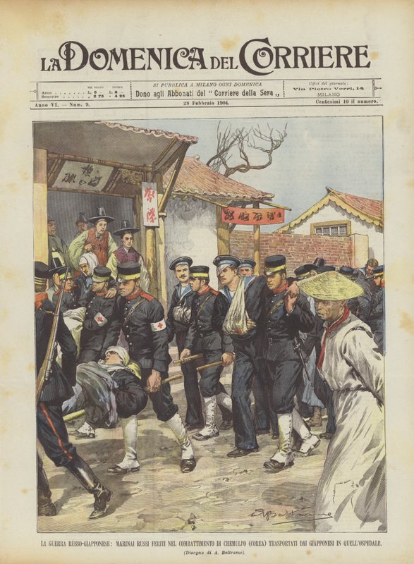 Rus-Japon Savaşı, Chemulpo Savaşında Yaralanan Rus Denizciler (Kore) Nakledildi mi? by Achille Beltrame