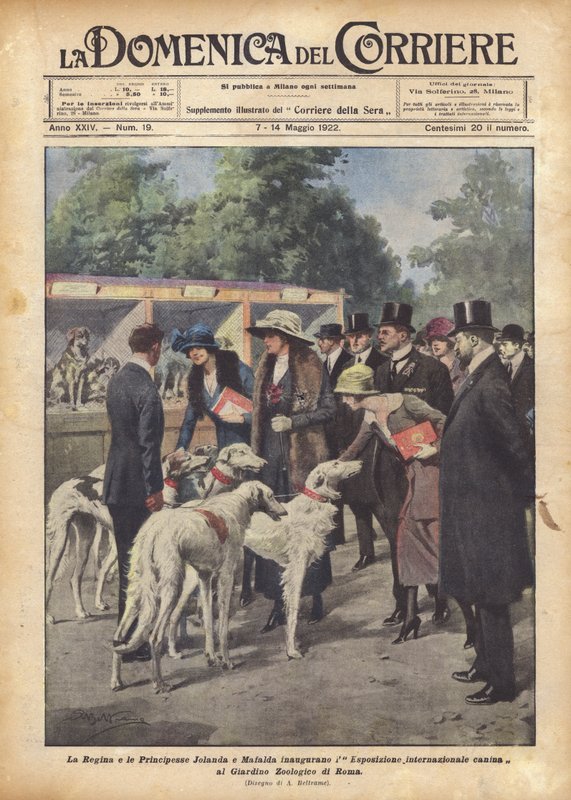Kraliçe ve Prensesler Jolanda ve Mafalda Uluslararası Köpek Şovunu mu başlattı? by Achille Beltrame
