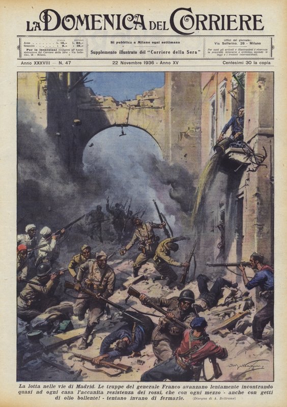 Madrid sokaklarında kavga by Achille Beltrame