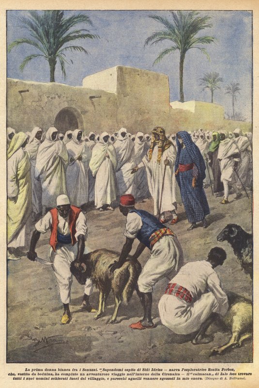 Senussiler arasında ilk beyaz kadın by Achille Beltrame