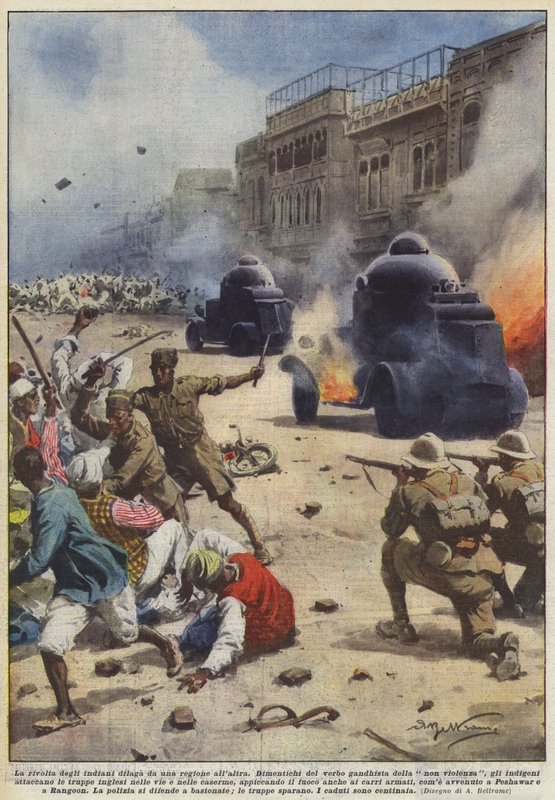 Kızılderililerin isyanı bir bölgeden diğerine yayılıyor by Achille Beltrame
