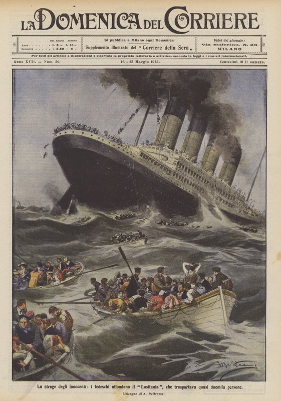 Masumların katledildiği Almanlar, yaklaşık iki bin kişiyi taşıyan Lusitania