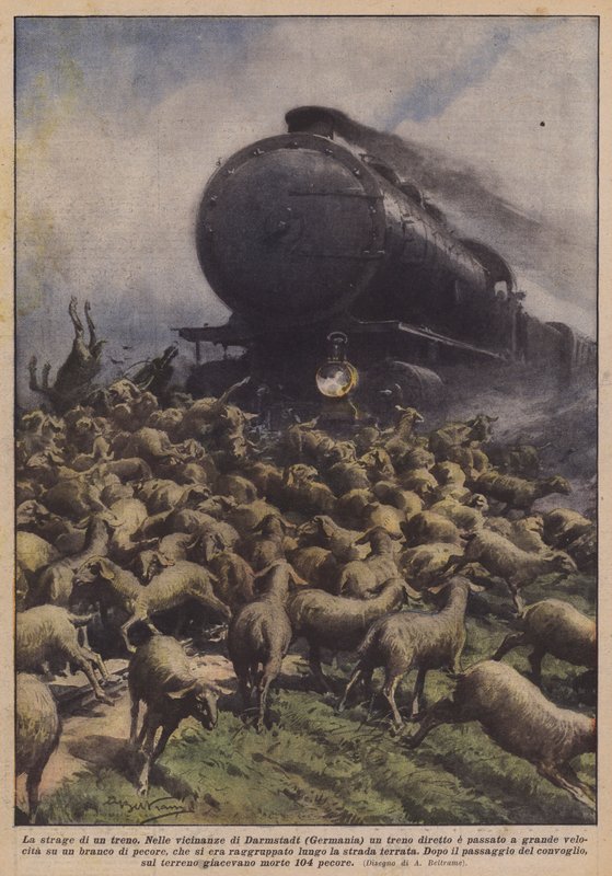 Bir trenin katliamı by Achille Beltrame
