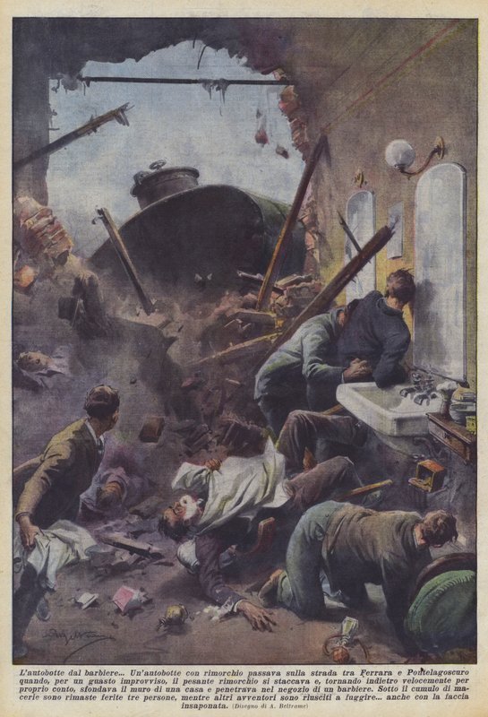 Berber dükkanında tanker by Achille Beltrame