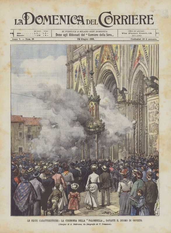 Karakteristik Festivaller, Orvieto Katedrali Önünde Palombella Töreni by Achille Beltrame