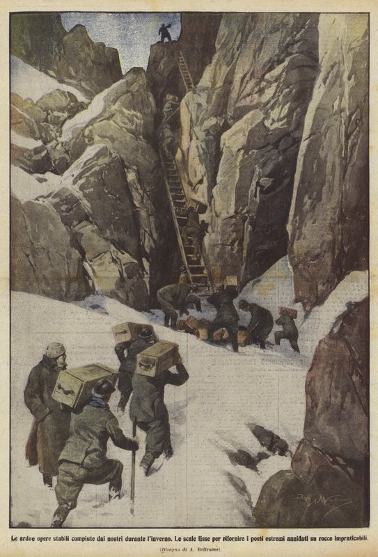 Halkımızın kış aylarında gerçekleştirdiği meşakkatli ahır çalışmaları by Achille Beltrame