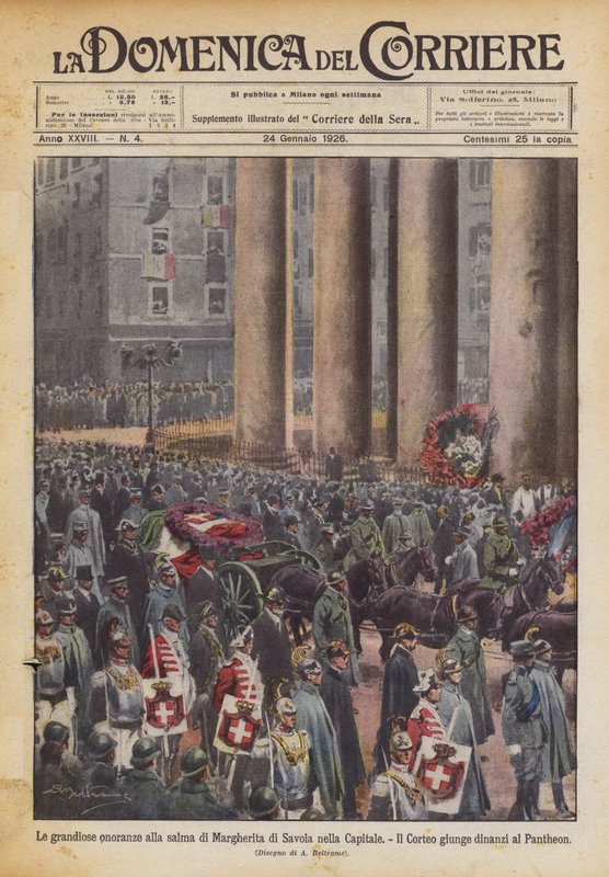 Başkentte Savoy Margherita'nın cesedine görkemli onur by Achille Beltrame