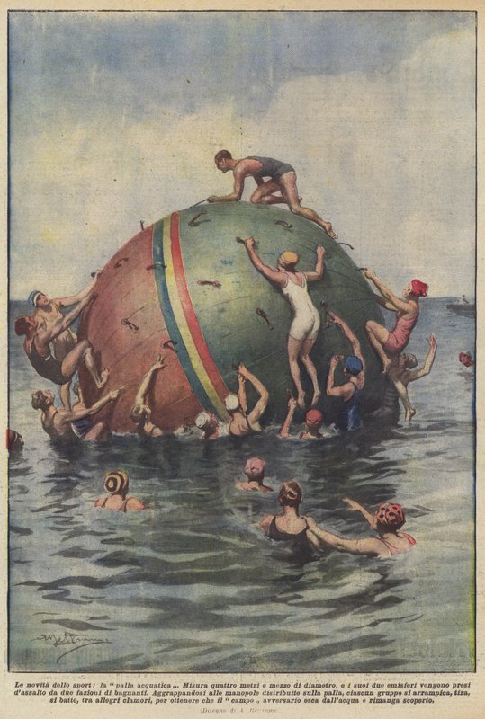 Spor haberleri, su topu by Achille Beltrame